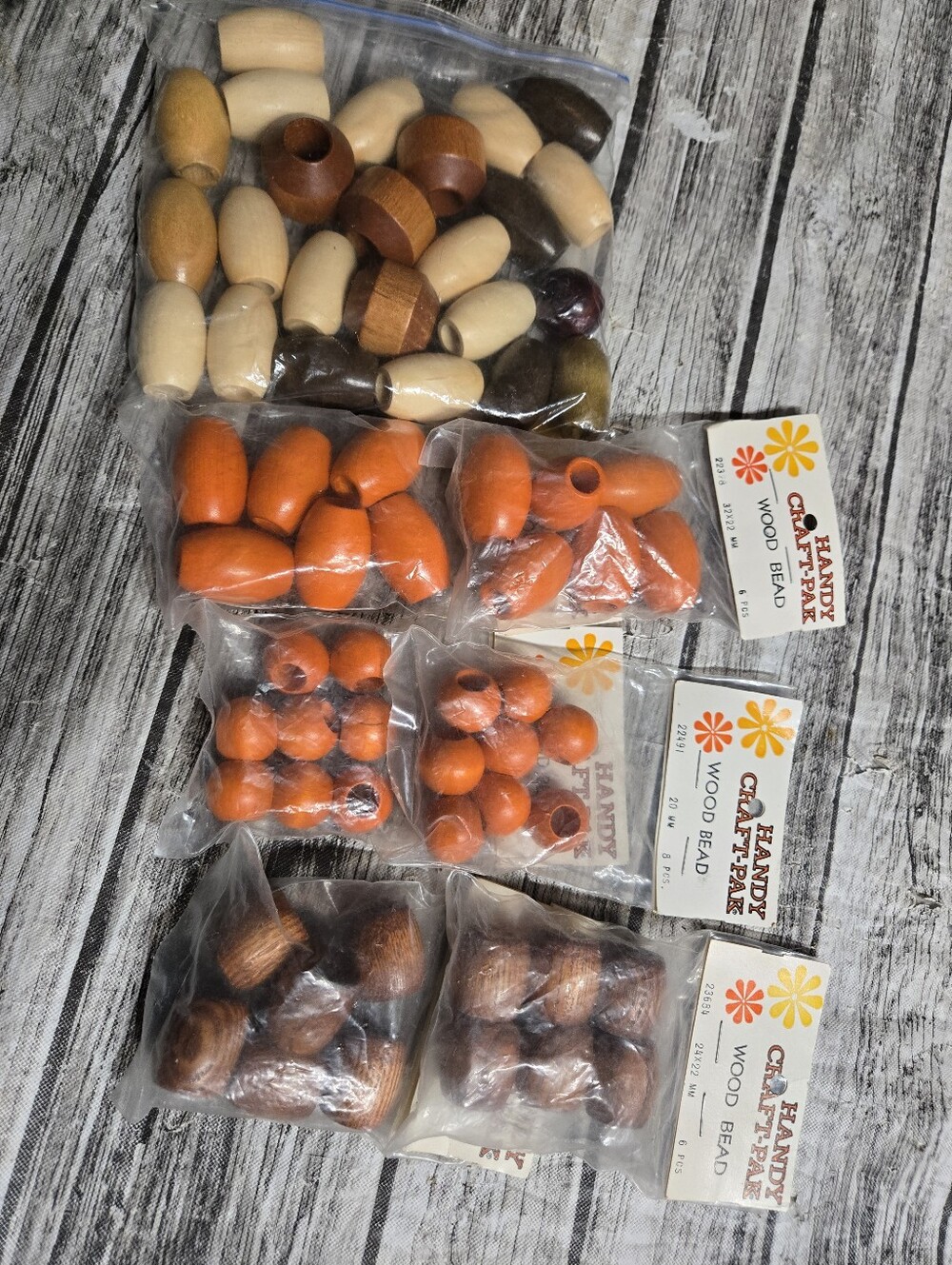 Lot of Vintage Wooden Beads for Macrame Crafting New to Excellent Condition